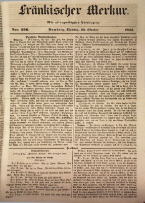 Fränkischer Merkur (Bamberger Zeitung) Dienstag 22. Oktober 1844