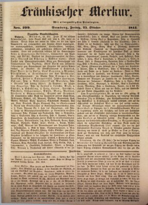 Fränkischer Merkur (Bamberger Zeitung) Freitag 25. Oktober 1844