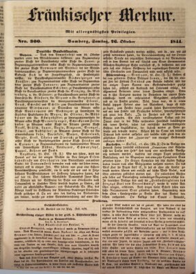 Fränkischer Merkur (Bamberger Zeitung) Samstag 26. Oktober 1844