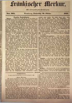 Fränkischer Merkur (Bamberger Zeitung) Donnerstag 31. Oktober 1844