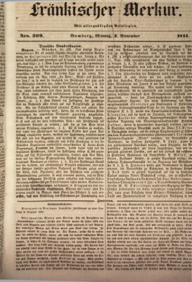 Fränkischer Merkur (Bamberger Zeitung) Montag 4. November 1844