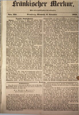 Fränkischer Merkur (Bamberger Zeitung) Mittwoch 6. November 1844