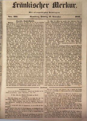 Fränkischer Merkur (Bamberger Zeitung) Sonntag 17. November 1844