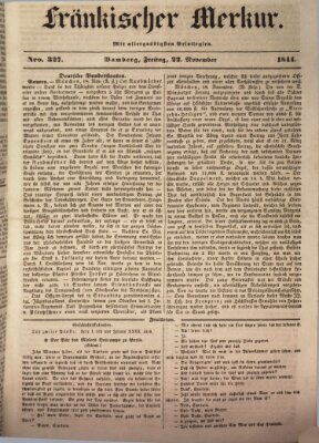 Fränkischer Merkur (Bamberger Zeitung) Freitag 22. November 1844