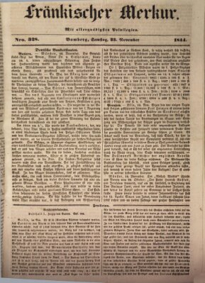 Fränkischer Merkur (Bamberger Zeitung) Samstag 23. November 1844