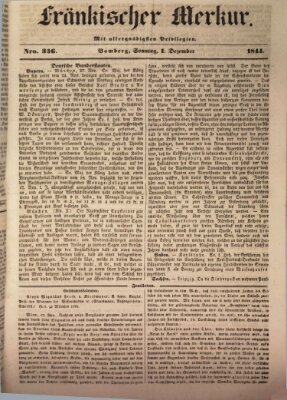 Fränkischer Merkur (Bamberger Zeitung) Sonntag 1. Dezember 1844