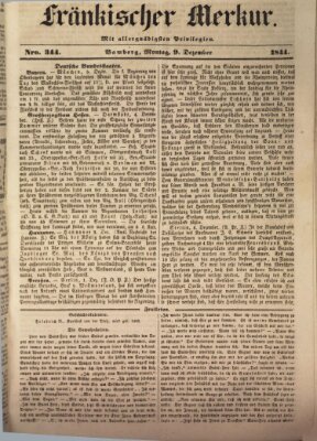 Fränkischer Merkur (Bamberger Zeitung) Montag 9. Dezember 1844