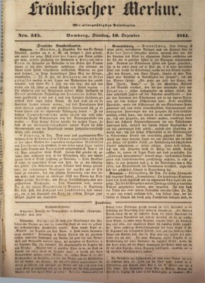 Fränkischer Merkur (Bamberger Zeitung) Dienstag 10. Dezember 1844