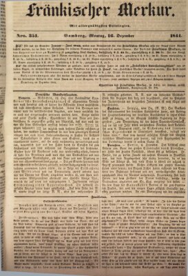 Fränkischer Merkur (Bamberger Zeitung) Montag 16. Dezember 1844