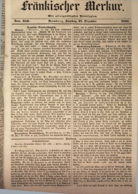 Fränkischer Merkur (Bamberger Zeitung) Samstag 21. Dezember 1844