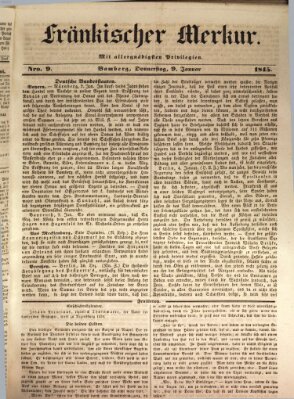 Fränkischer Merkur (Bamberger Zeitung) Donnerstag 9. Januar 1845