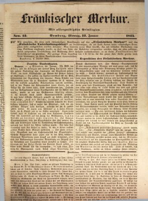 Fränkischer Merkur (Bamberger Zeitung) Montag 13. Januar 1845