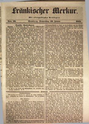 Fränkischer Merkur (Bamberger Zeitung) Donnerstag 23. Januar 1845