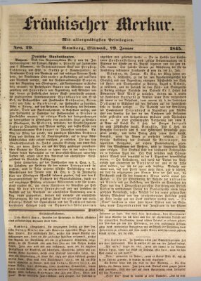 Fränkischer Merkur (Bamberger Zeitung) Mittwoch 29. Januar 1845