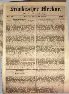 Fränkischer Merkur (Bamberger Zeitung) Freitag 28. Februar 1845