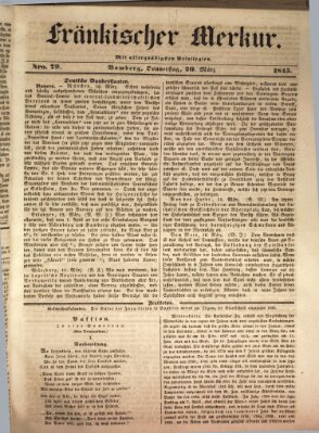 Fränkischer Merkur (Bamberger Zeitung) Donnerstag 20. März 1845