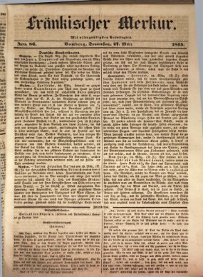 Fränkischer Merkur (Bamberger Zeitung) Donnerstag 27. März 1845