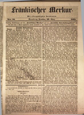 Fränkischer Merkur (Bamberger Zeitung) Samstag 29. März 1845