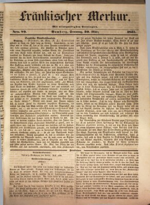 Fränkischer Merkur (Bamberger Zeitung) Sonntag 30. März 1845