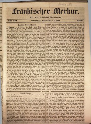 Fränkischer Merkur (Bamberger Zeitung) Donnerstag 1. Mai 1845