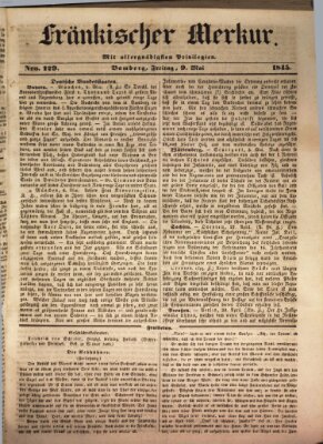 Fränkischer Merkur (Bamberger Zeitung) Freitag 9. Mai 1845