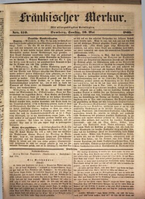 Fränkischer Merkur (Bamberger Zeitung) Samstag 10. Mai 1845