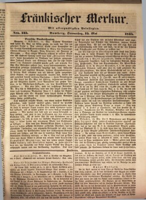 Fränkischer Merkur (Bamberger Zeitung) Donnerstag 15. Mai 1845