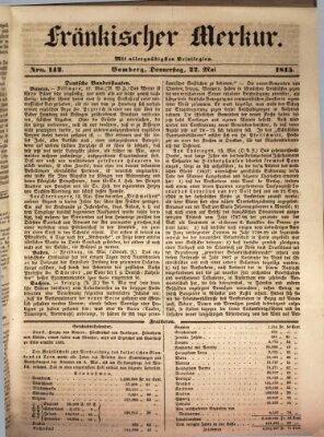 Fränkischer Merkur (Bamberger Zeitung) Donnerstag 22. Mai 1845