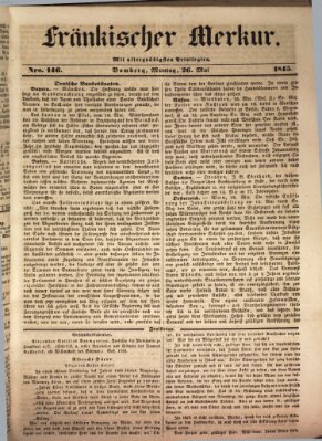 Fränkischer Merkur (Bamberger Zeitung) Montag 26. Mai 1845