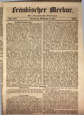 Fränkischer Merkur (Bamberger Zeitung) Mittwoch 4. Juni 1845