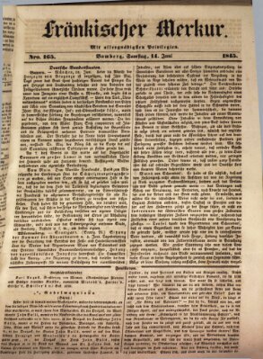 Fränkischer Merkur (Bamberger Zeitung) Samstag 14. Juni 1845