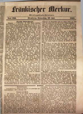 Fränkischer Merkur (Bamberger Zeitung) Donnerstag 19. Juni 1845