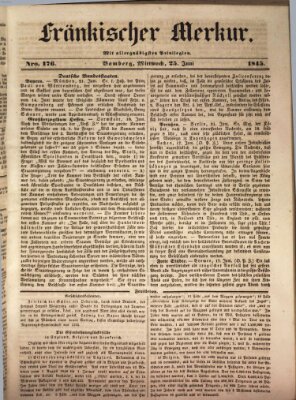 Fränkischer Merkur (Bamberger Zeitung) Mittwoch 25. Juni 1845