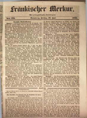 Fränkischer Merkur (Bamberger Zeitung) Freitag 27. Juni 1845