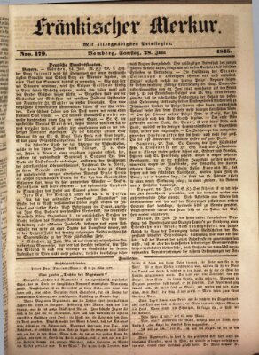 Fränkischer Merkur (Bamberger Zeitung) Samstag 28. Juni 1845