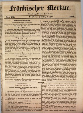 Fränkischer Merkur (Bamberger Zeitung) Samstag 5. Juli 1845