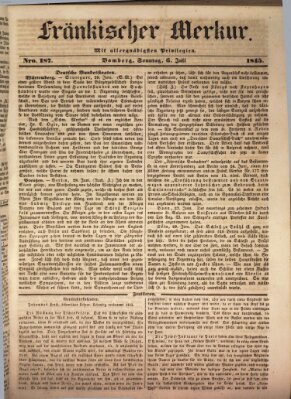 Fränkischer Merkur (Bamberger Zeitung) Sonntag 6. Juli 1845