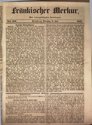 Fränkischer Merkur (Bamberger Zeitung) Dienstag 8. Juli 1845