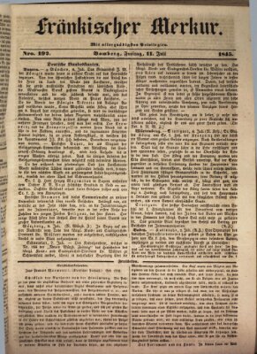 Fränkischer Merkur (Bamberger Zeitung) Freitag 11. Juli 1845