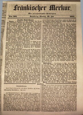 Fränkischer Merkur (Bamberger Zeitung) Montag 14. Juli 1845