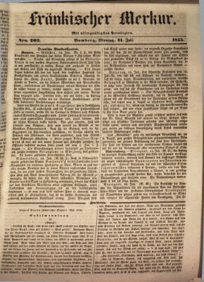 Fränkischer Merkur (Bamberger Zeitung) Montag 21. Juli 1845