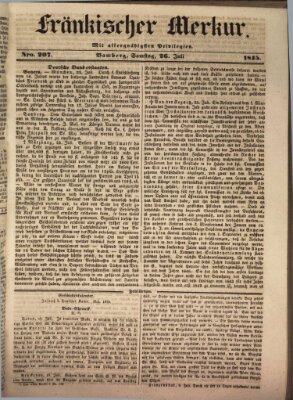 Fränkischer Merkur (Bamberger Zeitung) Samstag 26. Juli 1845