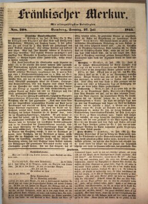 Fränkischer Merkur (Bamberger Zeitung) Sonntag 27. Juli 1845