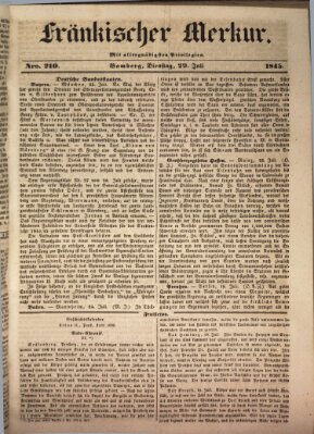 Fränkischer Merkur (Bamberger Zeitung) Dienstag 29. Juli 1845