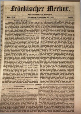 Fränkischer Merkur (Bamberger Zeitung) Donnerstag 31. Juli 1845