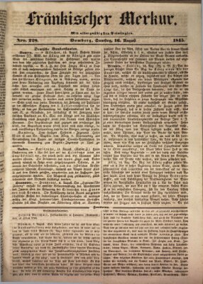 Fränkischer Merkur (Bamberger Zeitung) Samstag 16. August 1845