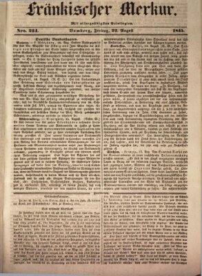 Fränkischer Merkur (Bamberger Zeitung) Freitag 22. August 1845