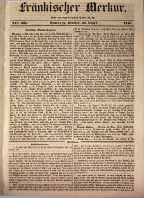 Fränkischer Merkur (Bamberger Zeitung) Sonntag 24. August 1845