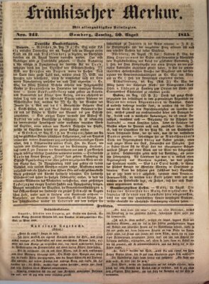 Fränkischer Merkur (Bamberger Zeitung) Samstag 30. August 1845