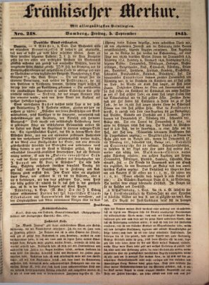 Fränkischer Merkur (Bamberger Zeitung) Freitag 5. September 1845